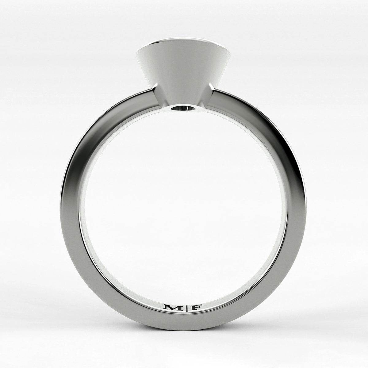 Anillo de Compromiso Eclipse - Oval en oro blanco - vista 3