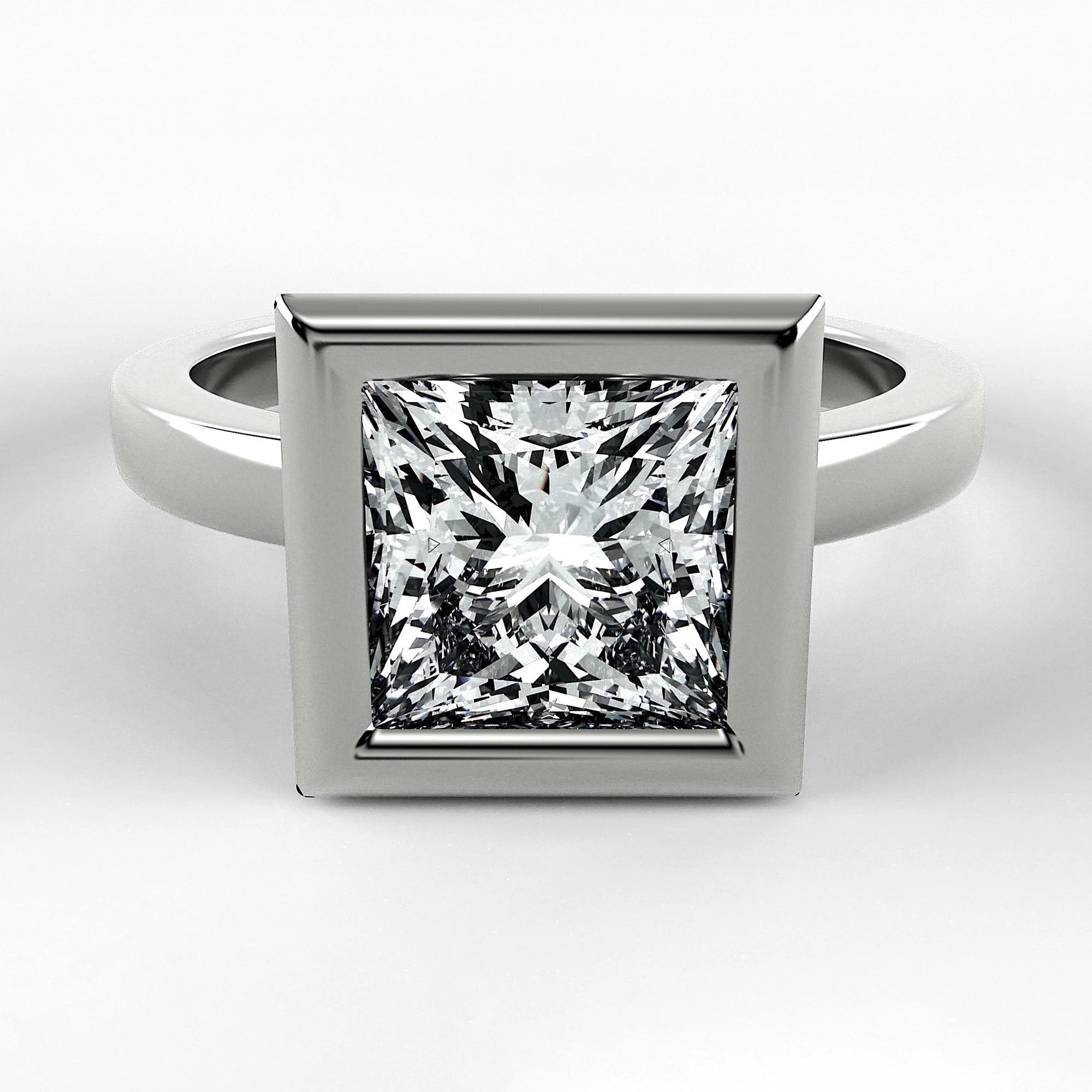Anillo de Compromiso Eclipse - Princess en oro blanco - vista 1