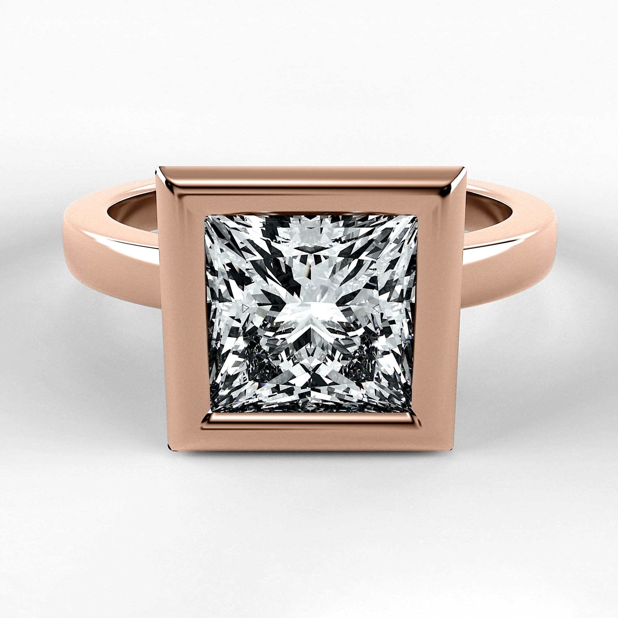 Anillo de Compromiso Eclipse - Princess en oro rosa - vista 1