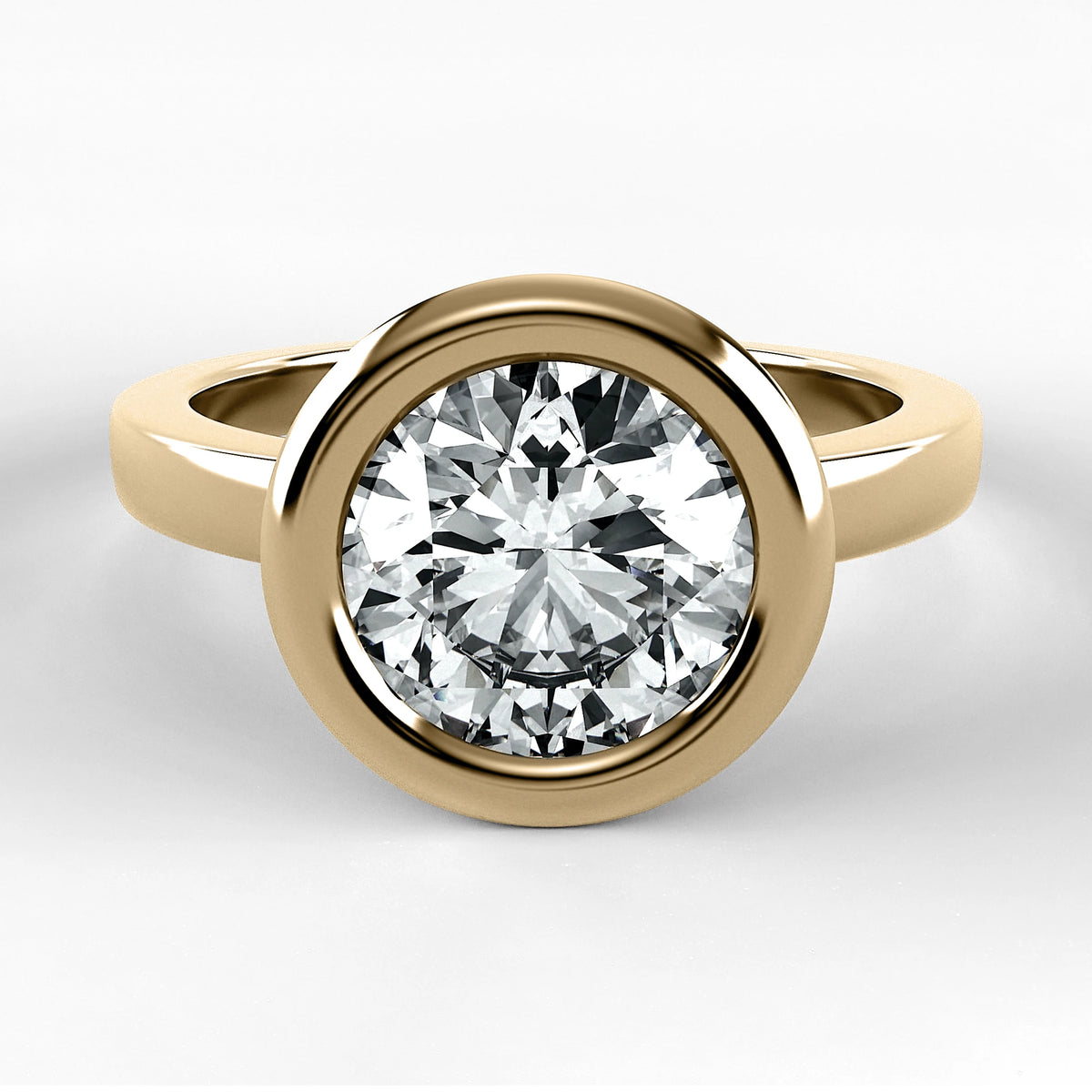 Anillo de Compromiso Eclipse - Redondo en oro amarillo - vista 1