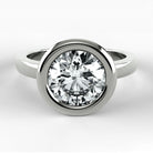 Anillo de Compromiso Eclipse - Redondo en oro blanco - vista 1