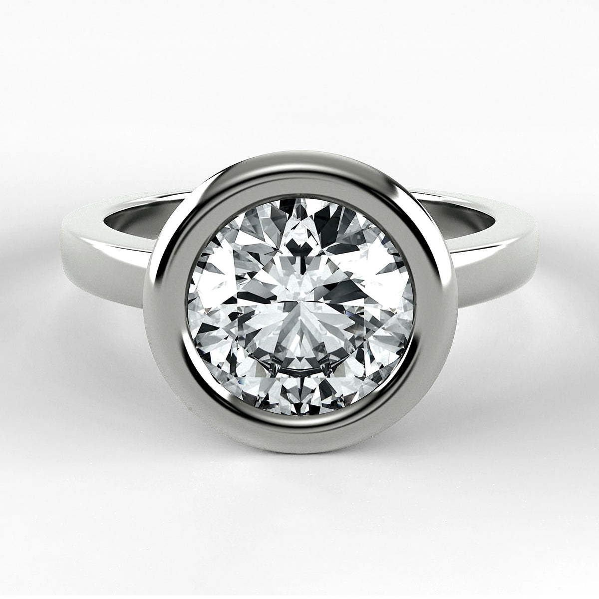 Anillo de Compromiso Eclipse - Redondo en oro blanco - vista 1