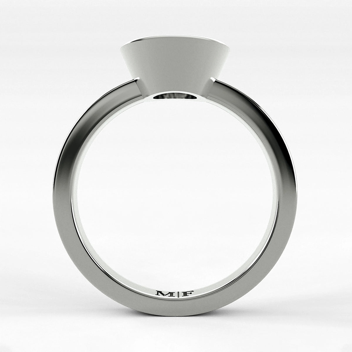 Anillo de Compromiso Eclipse - Redondo en oro blanco - vista 3