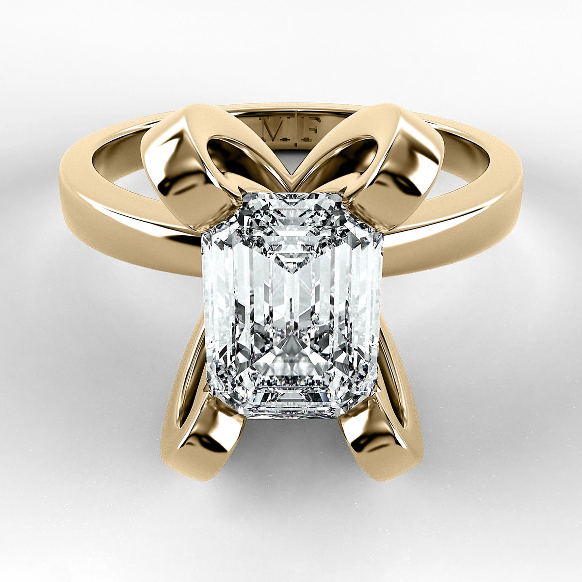 Anillo de Compromiso Amapola - Esmeralda en oro amarillo - vista 1