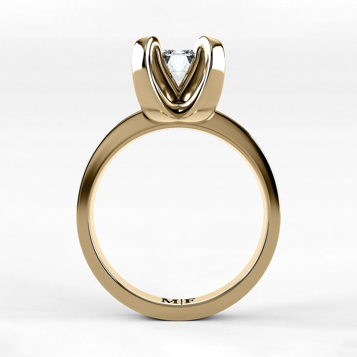 Anillo de Compromiso Amapola - Esmeralda en oro amarillo - vista 3
