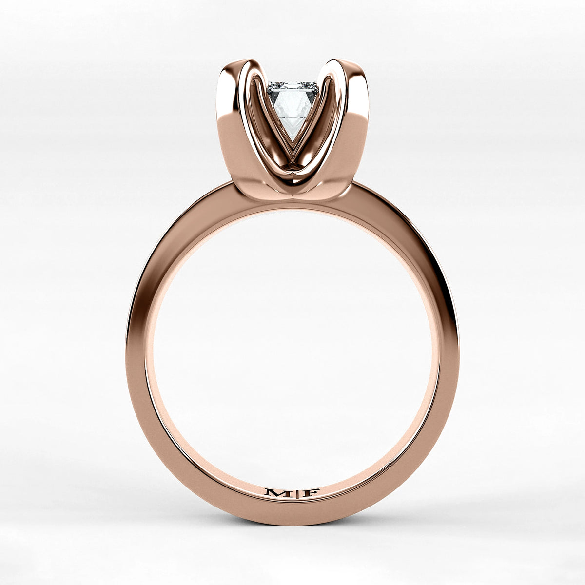 Anillo de Compromiso Amapola - Esmeralda en oro rosa - vista 3