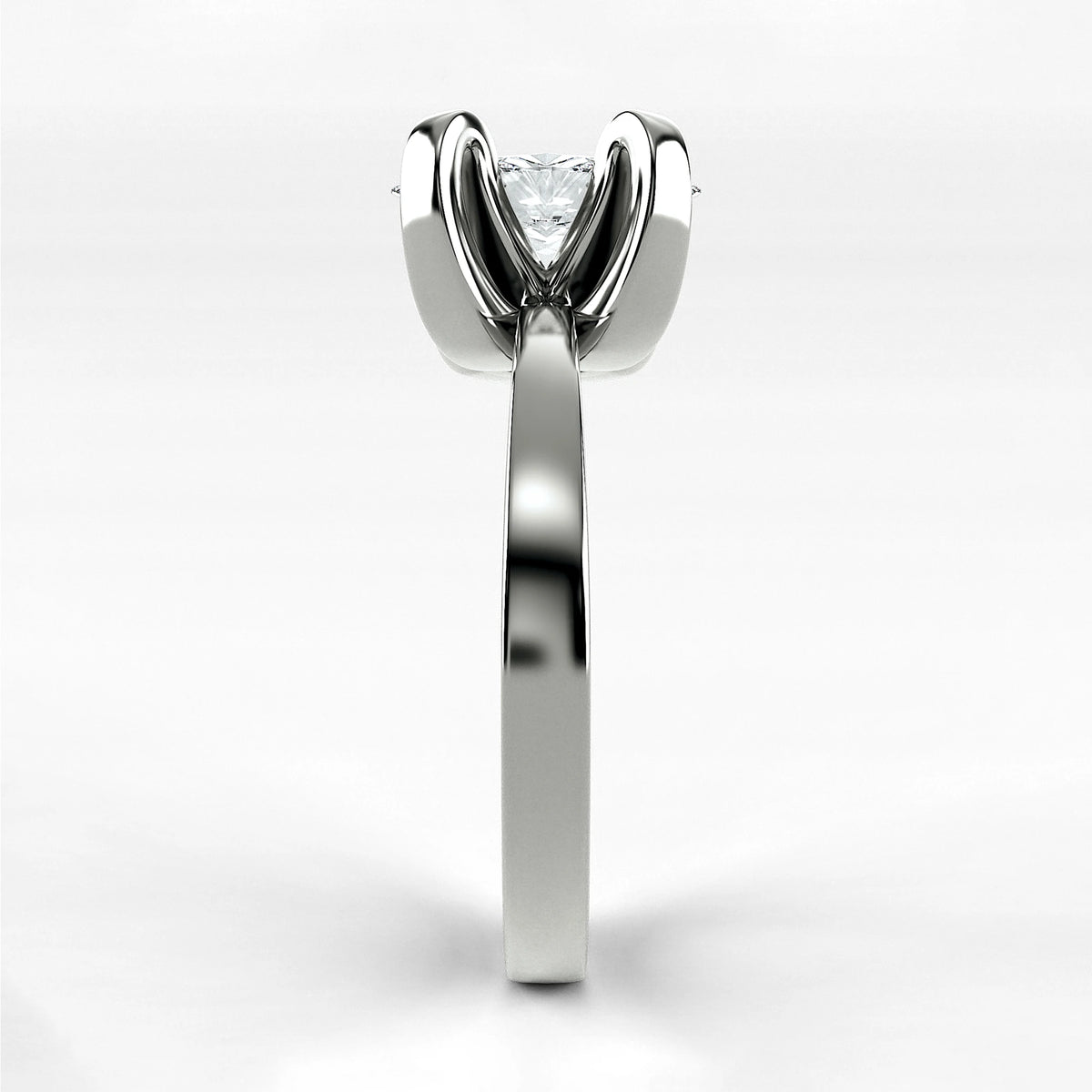 Anillo de Compromiso Amapola - Marquesa en oro blanco - vista 2