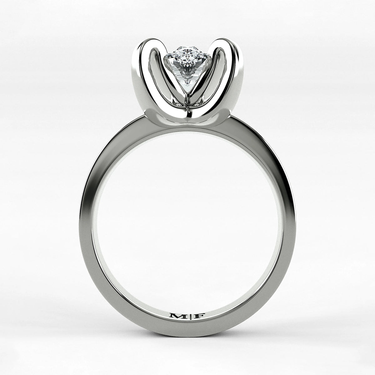 Anillo de Compromiso Amapola - Marquesa en oro blanco - vista 3