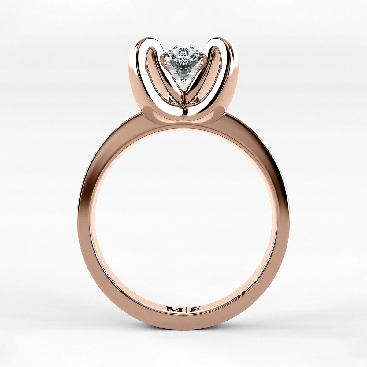 Anillo de Compromiso Amapola - Marquesa en oro rosa - vista 3
