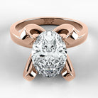 Anillo de Compromiso Amapola - Oval en oro rosa - vista 1