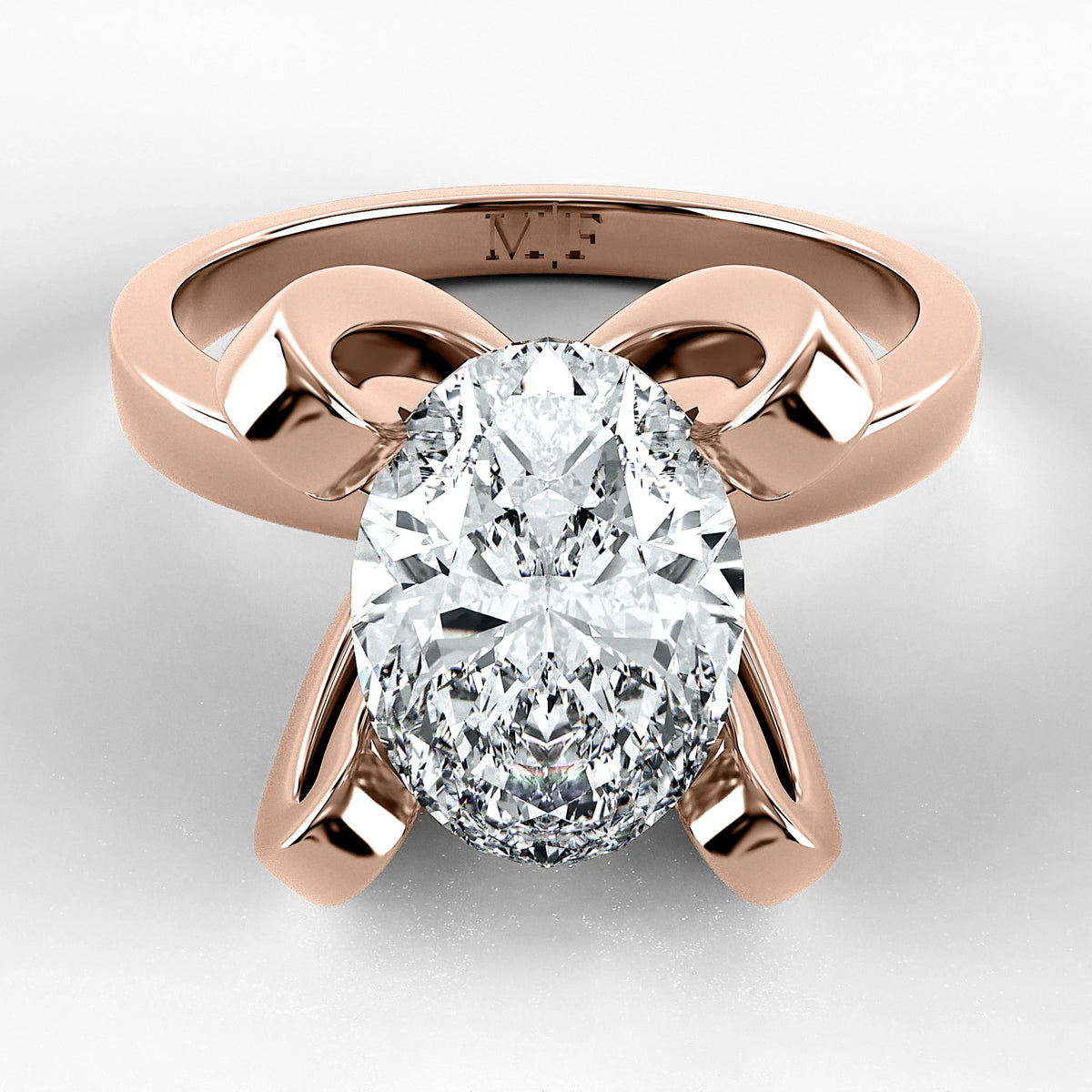 Anillo de Compromiso Amapola - Oval en oro rosa - vista 1