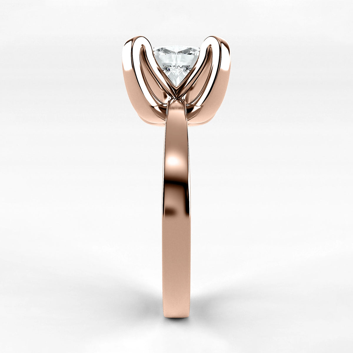 Anillo de Compromiso Amapola - Oval en oro rosa - vista 2