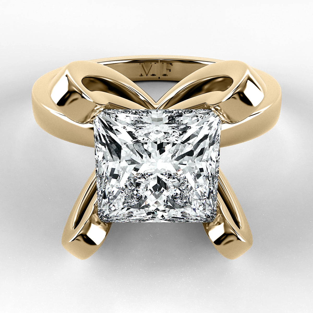 Anillo de Compromiso Amapola - Princess en oro amarillo - vista 1