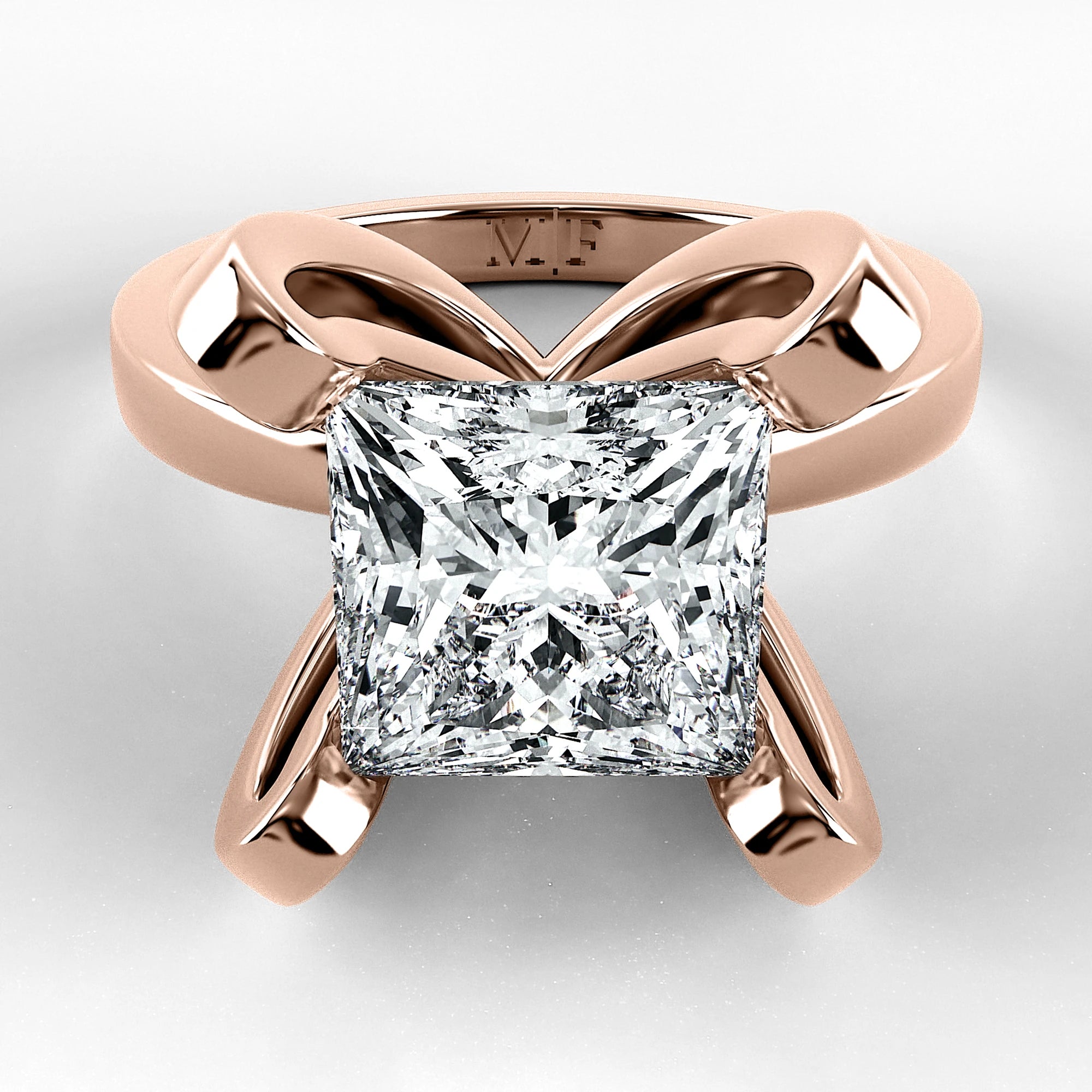 Anillo de Compromiso Amapola - Princess en oro rosa - vista 1