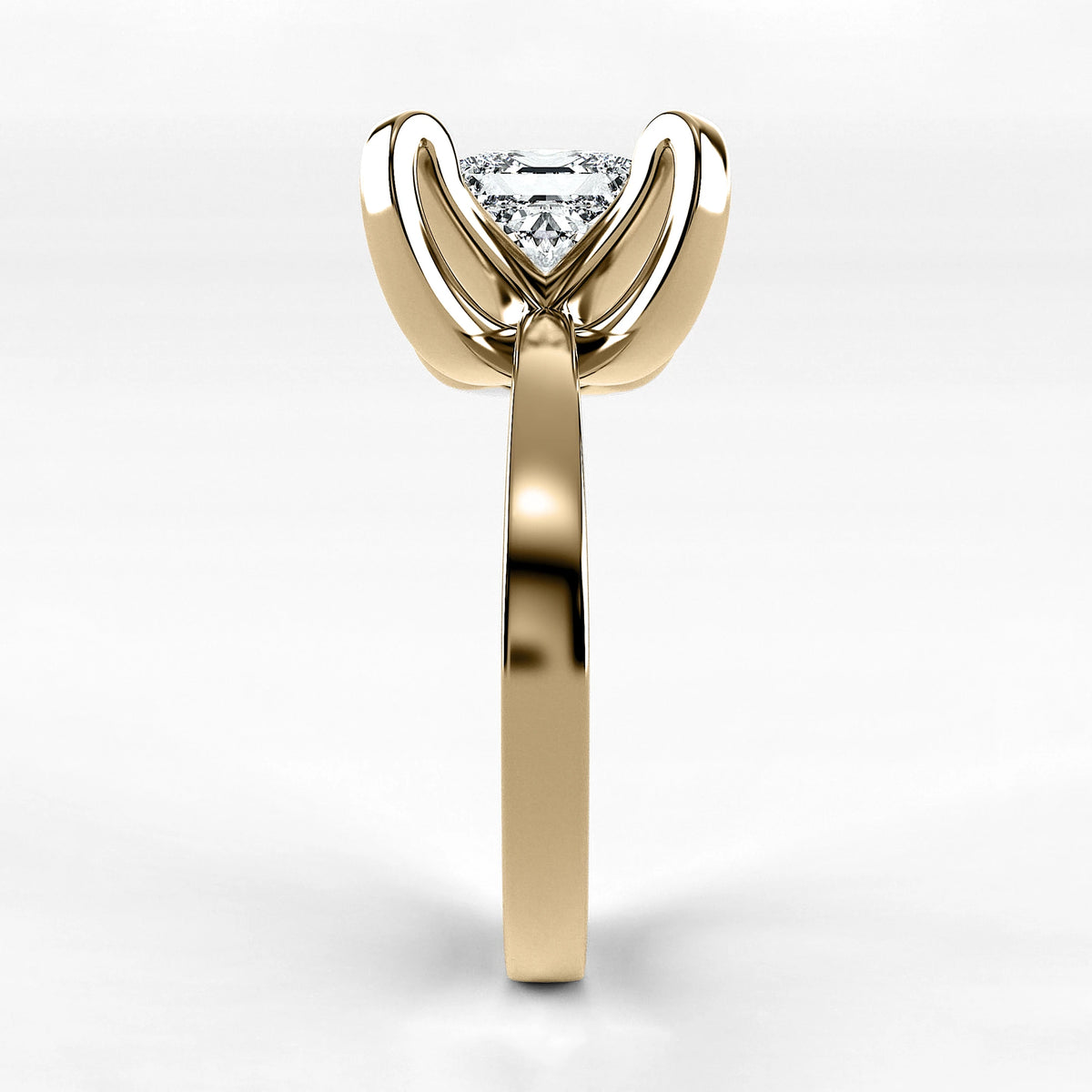 Anillo de Compromiso Amapola - Princess en oro amarillo - vista 2