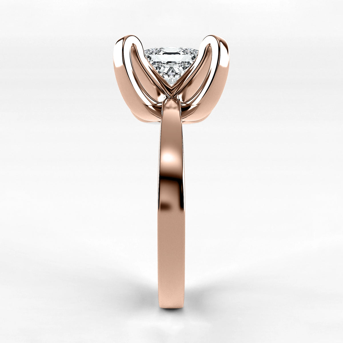 Anillo de Compromiso Amapola - Princess en oro rosa - vista 2
