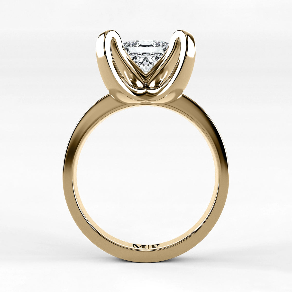 Anillo de Compromiso Amapola - Princess en oro amarillo - vista 3