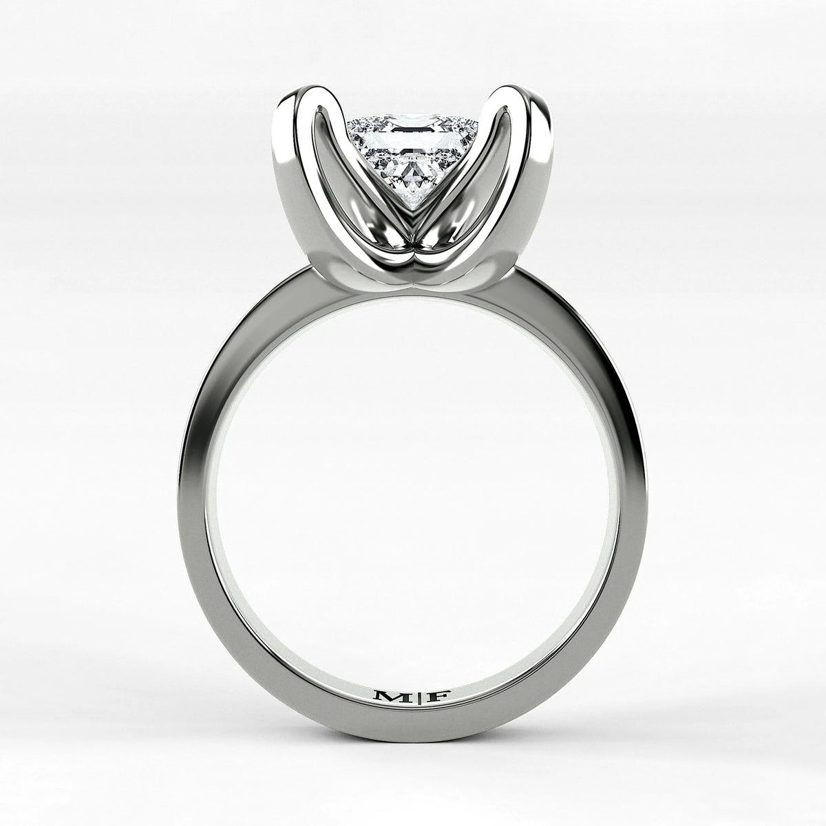 Anillo de Compromiso Amapola - Princess en oro blanco - vista 3