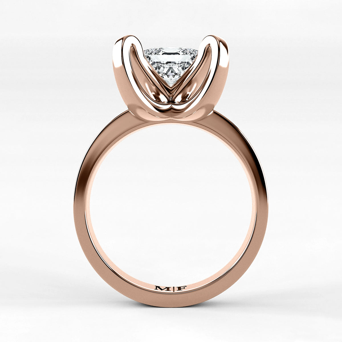 Anillo de Compromiso Amapola - Princess en oro rosa - vista 3