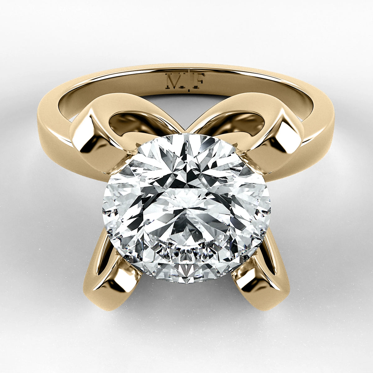 Anillo de Compromiso Amapola - Redondo en oro amarillo - vista 1