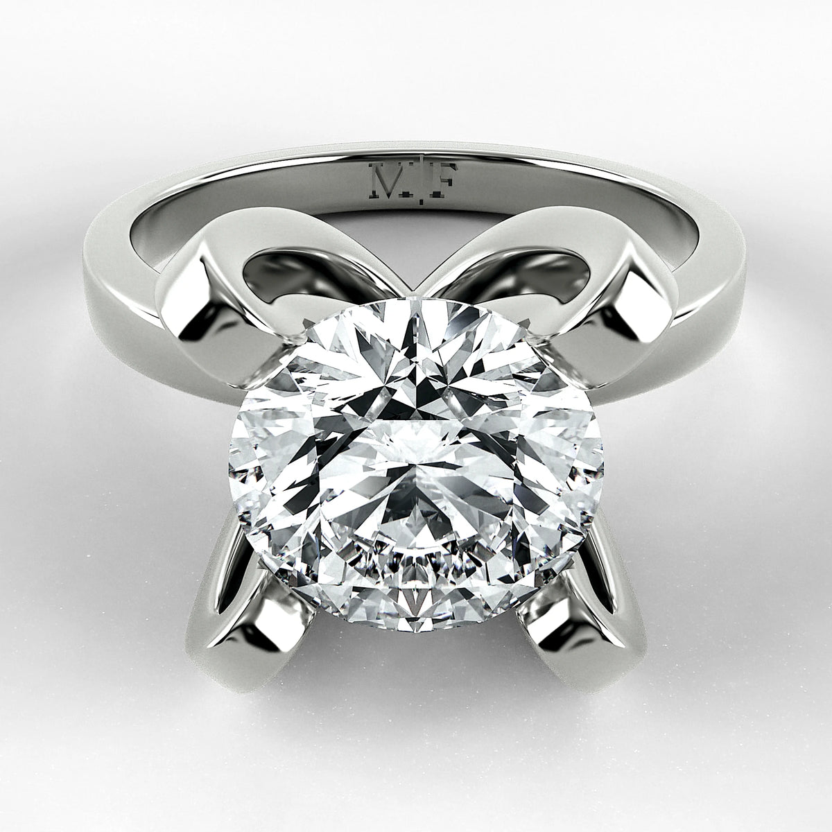 Anillo de Compromiso Amapola - Redondo en oro blanco - vista 1
