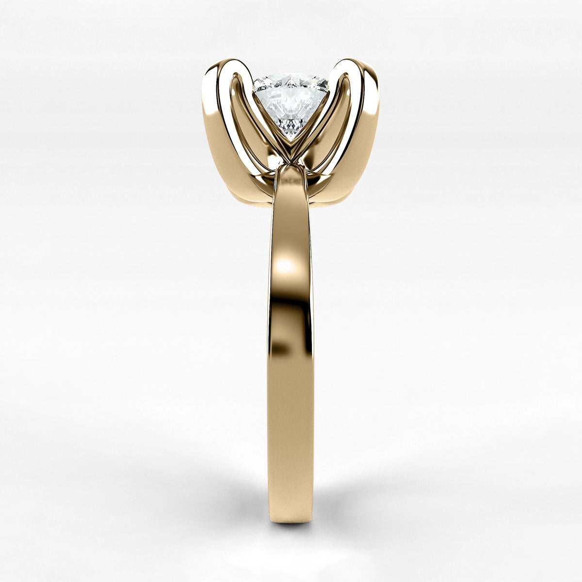 Anillo de Compromiso Amapola - Redondo en oro amarillo - vista 2