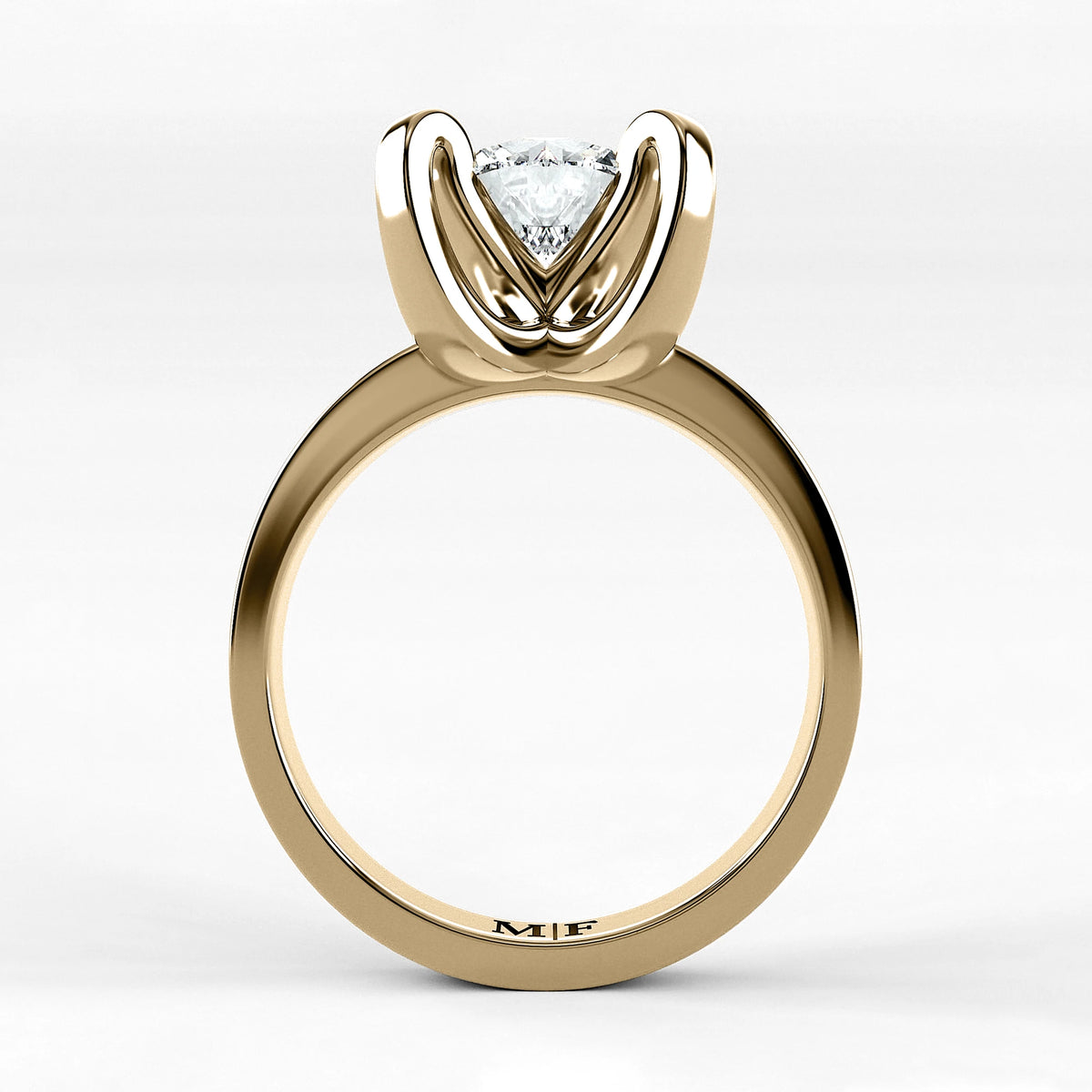 Anillo de Compromiso Amapola - Redondo en oro amarillo - vista 3