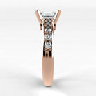Anillo de Compromiso Riviere - Esmeralda en oro rosa - vista 2