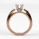 Anillo de Compromiso Riviere - Esmeralda en oro rosa - vista 3
