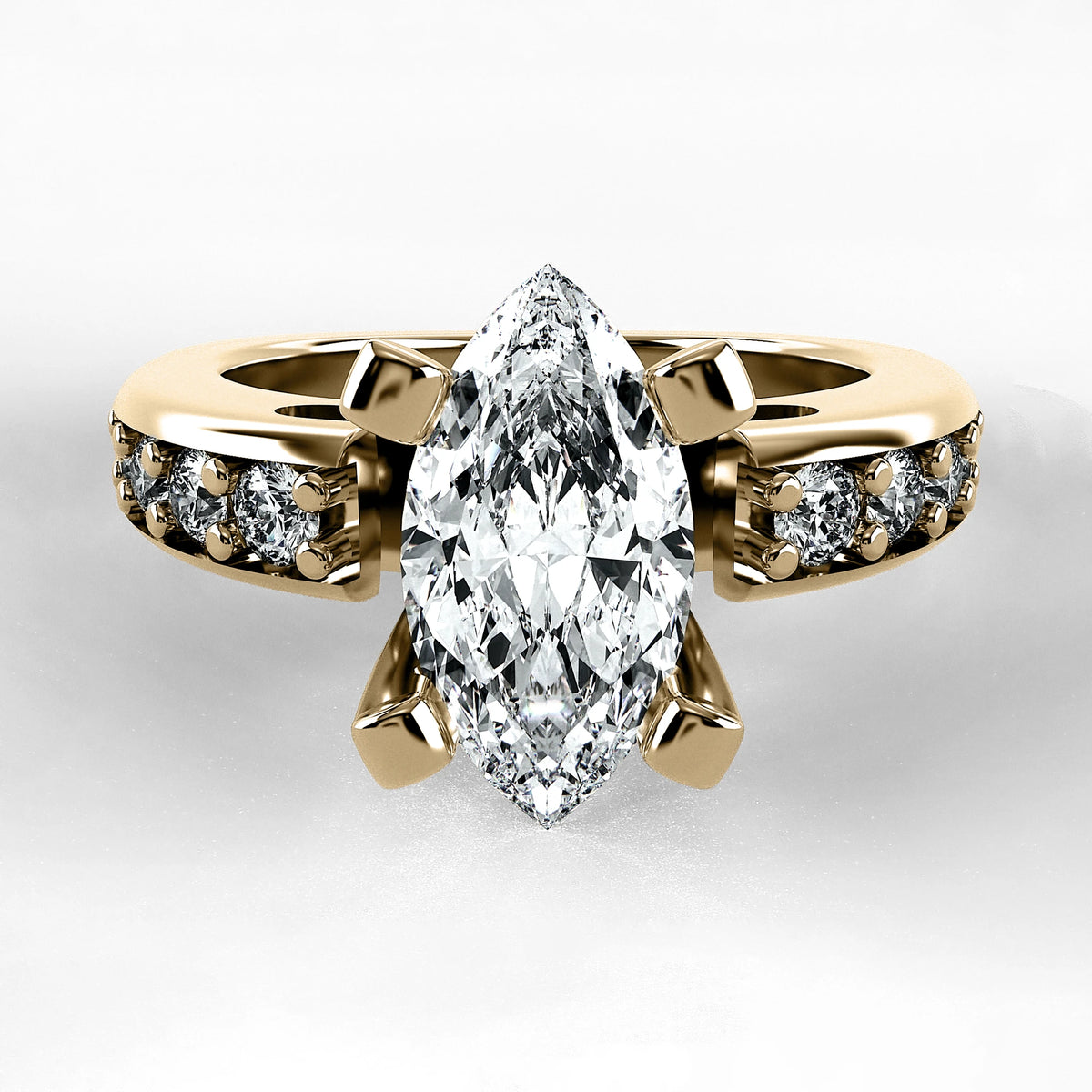 Anillo de Compromiso Riviere - Marquesa en oro amarillo - vista 1