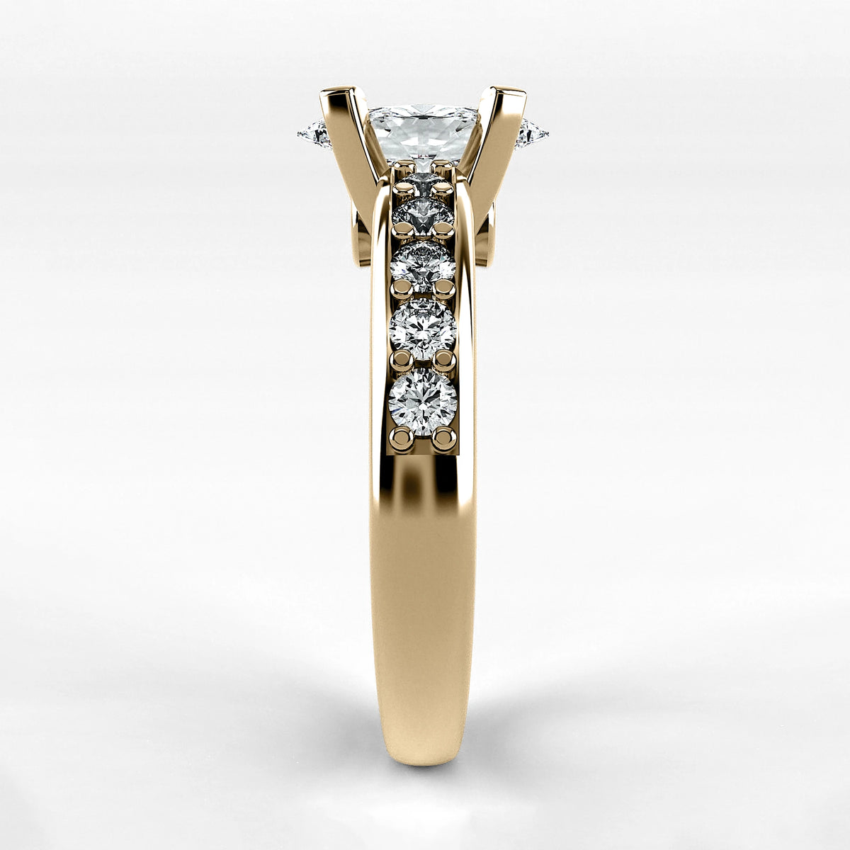 Anillo de Compromiso Riviere - Marquesa en oro amarillo - vista 2