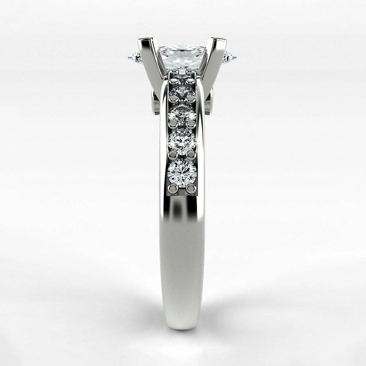 Anillo de Compromiso Riviere - Marquesa en oro blanco - vista 2