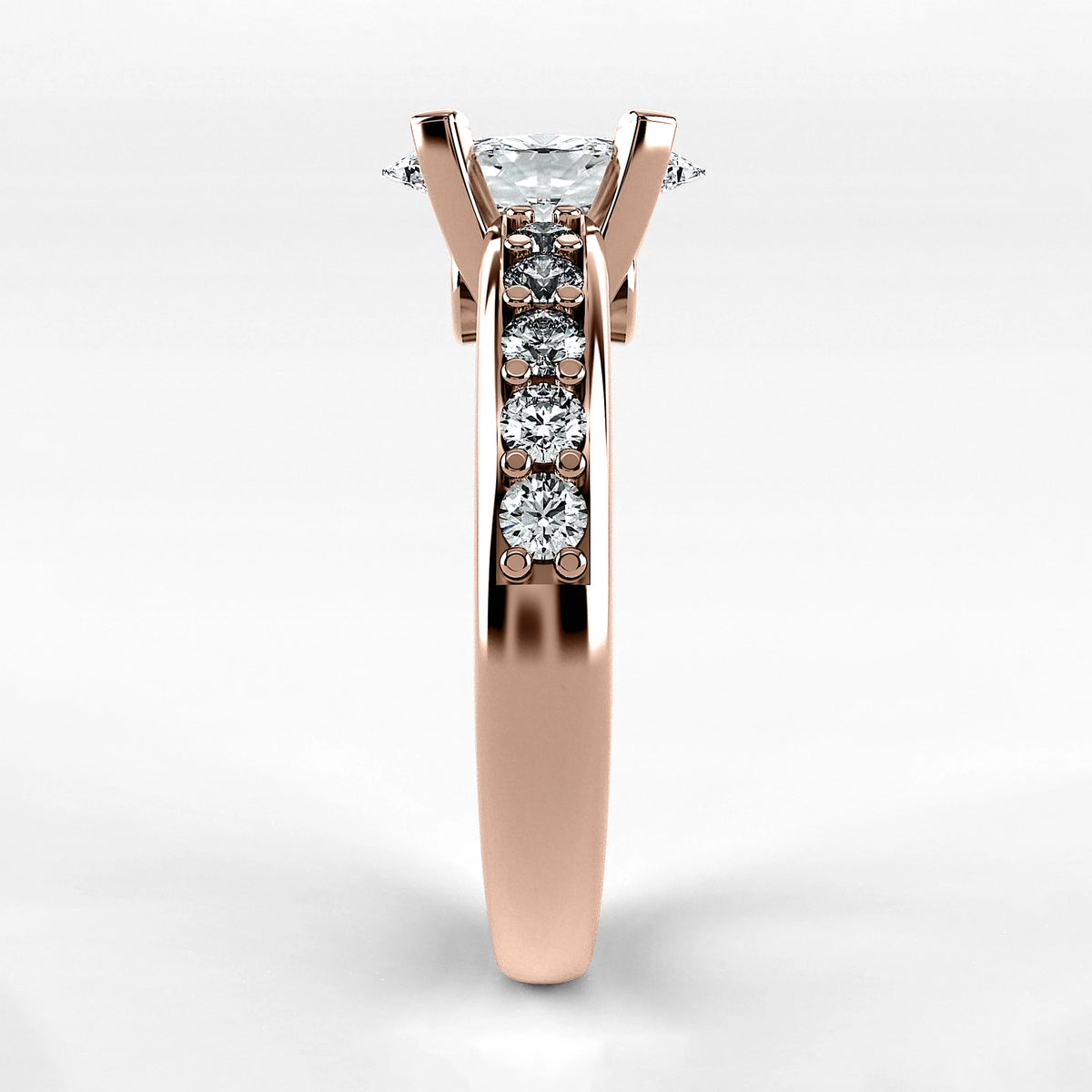 Anillo de Compromiso Riviere - Marquesa en oro rosa - vista 2