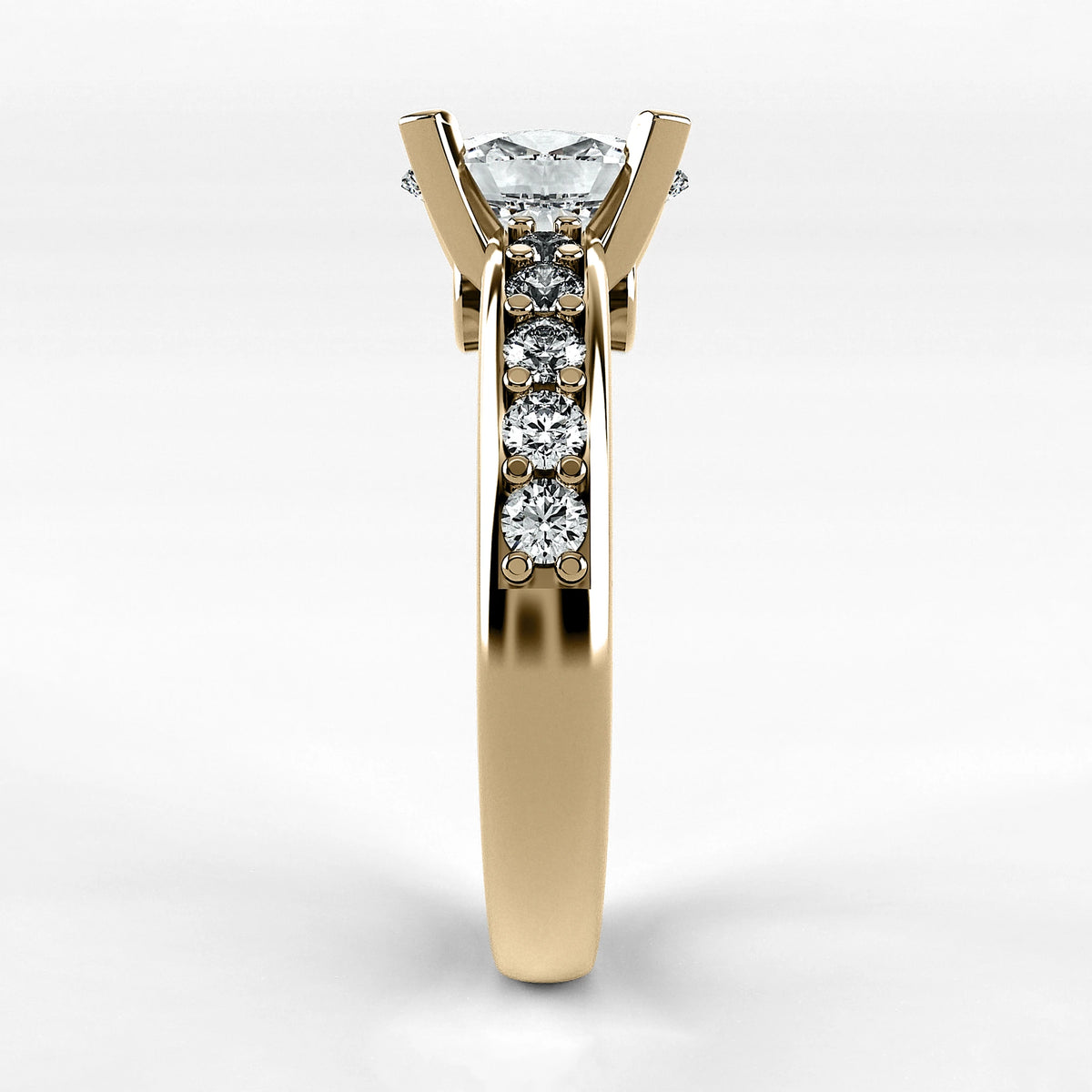 Anillo de Compromiso Riviere - Oval en oro amarillo - vista 2