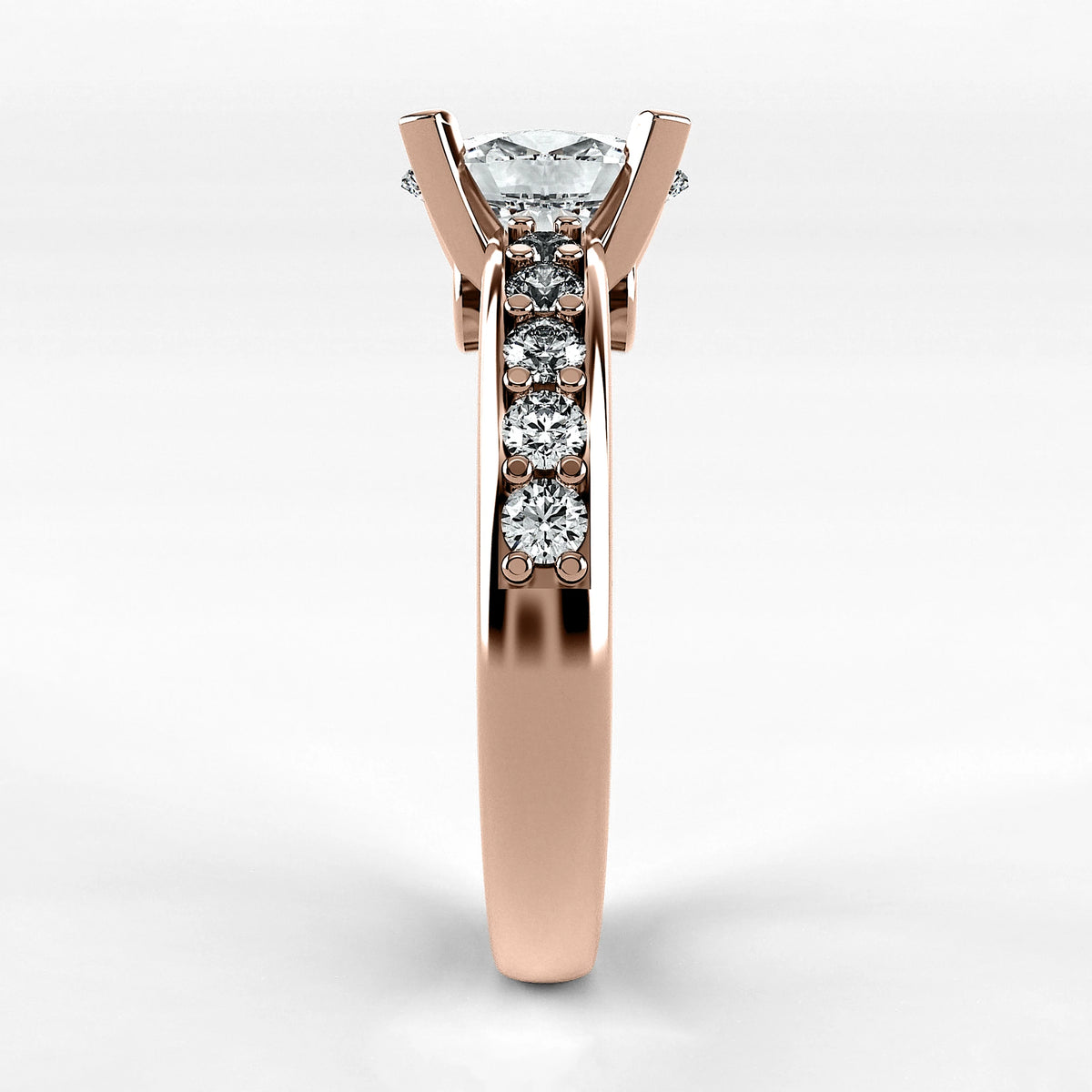Anillo de Compromiso Riviere - Oval en oro rosa - vista 2