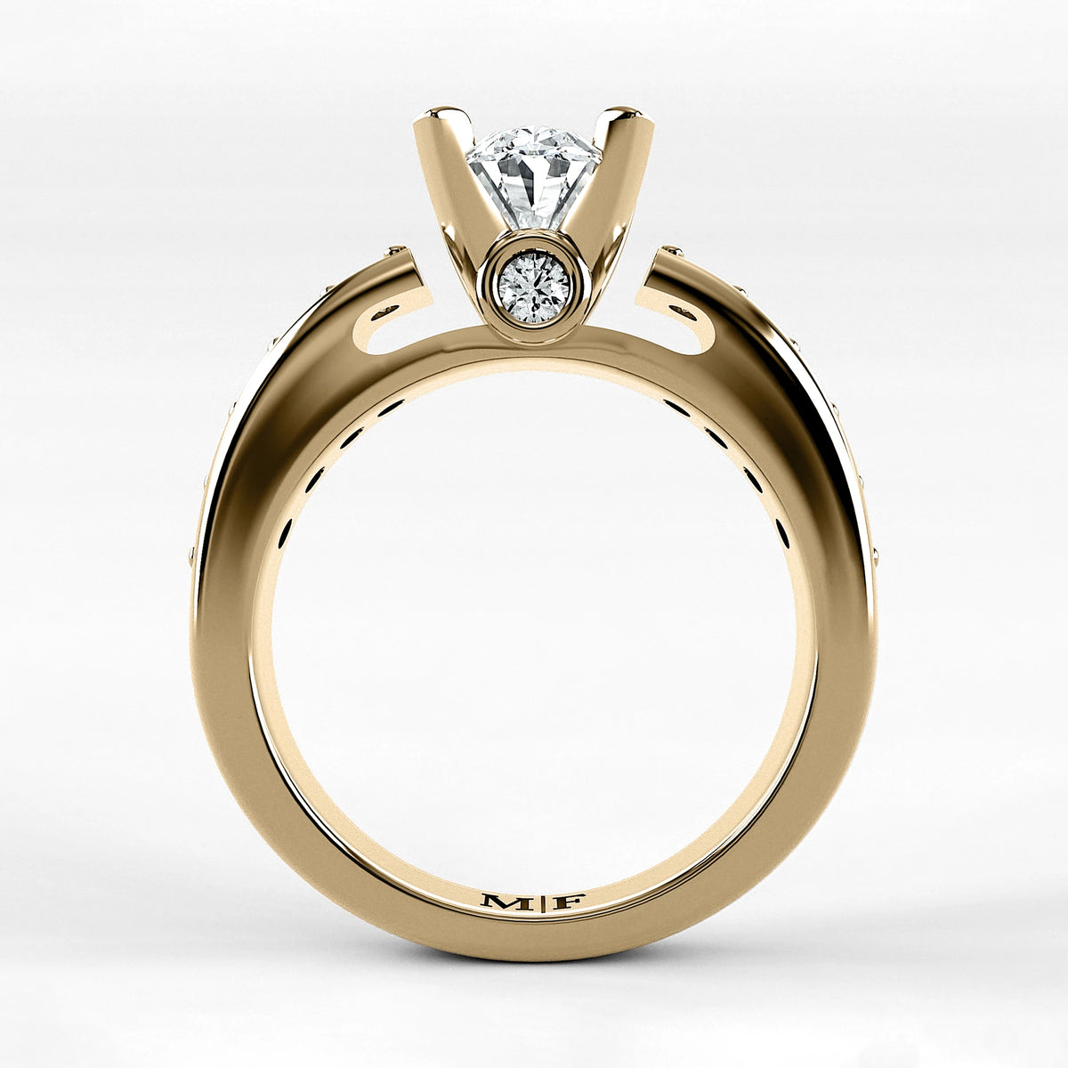 Anillo de Compromiso Riviere - Oval en oro amarillo - vista 3