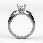 Anillo de Compromiso Riviere - Oval en oro blanco - vista 3