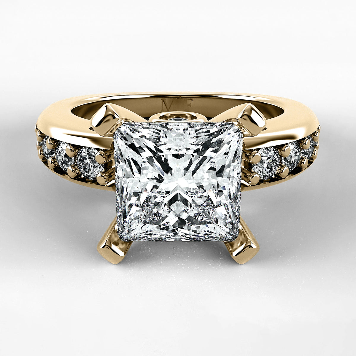 Anillo de Compromiso Riviere - Princess en oro amarillo - vista 1