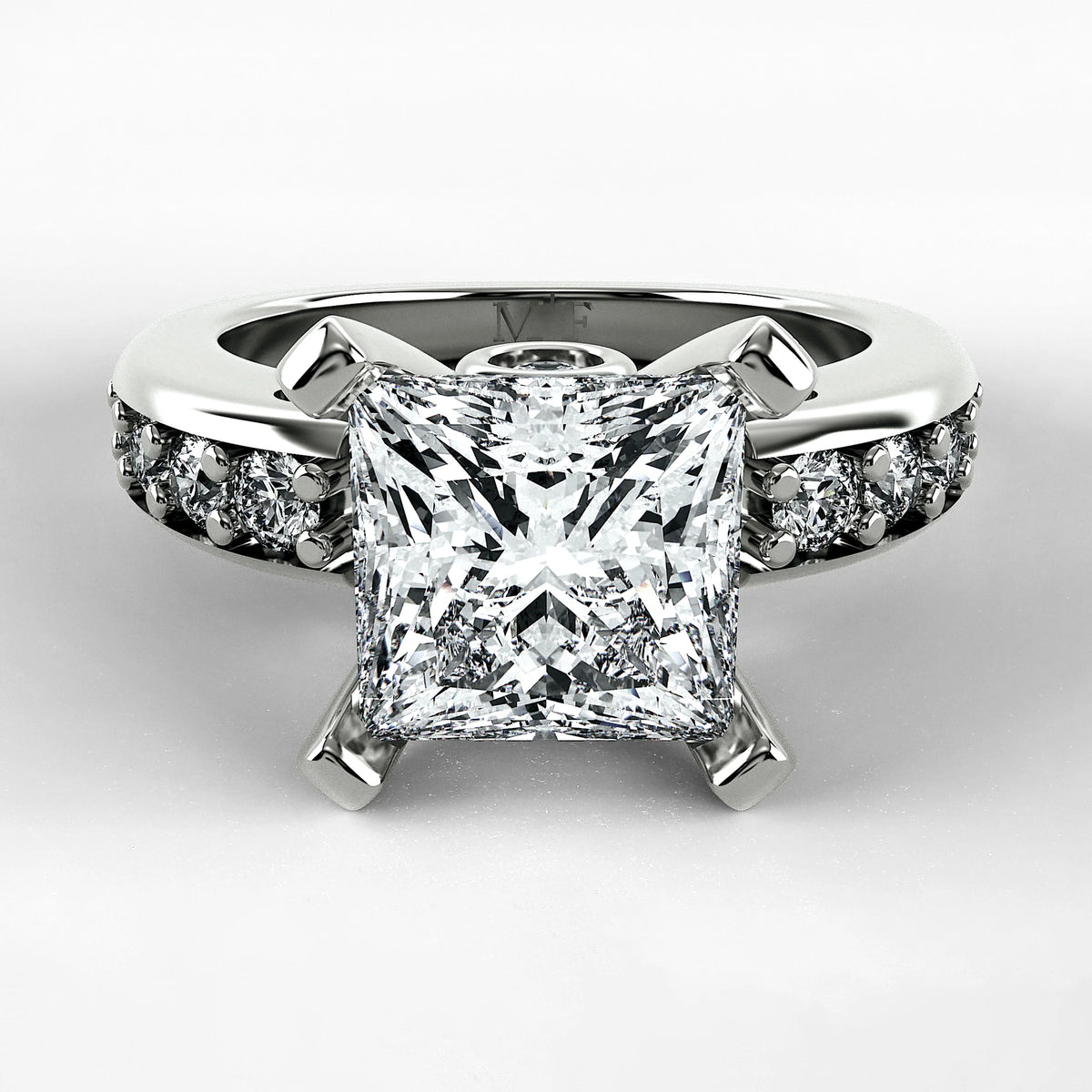 Anillo de Compromiso Riviere - Princess en oro blanco - vista 1