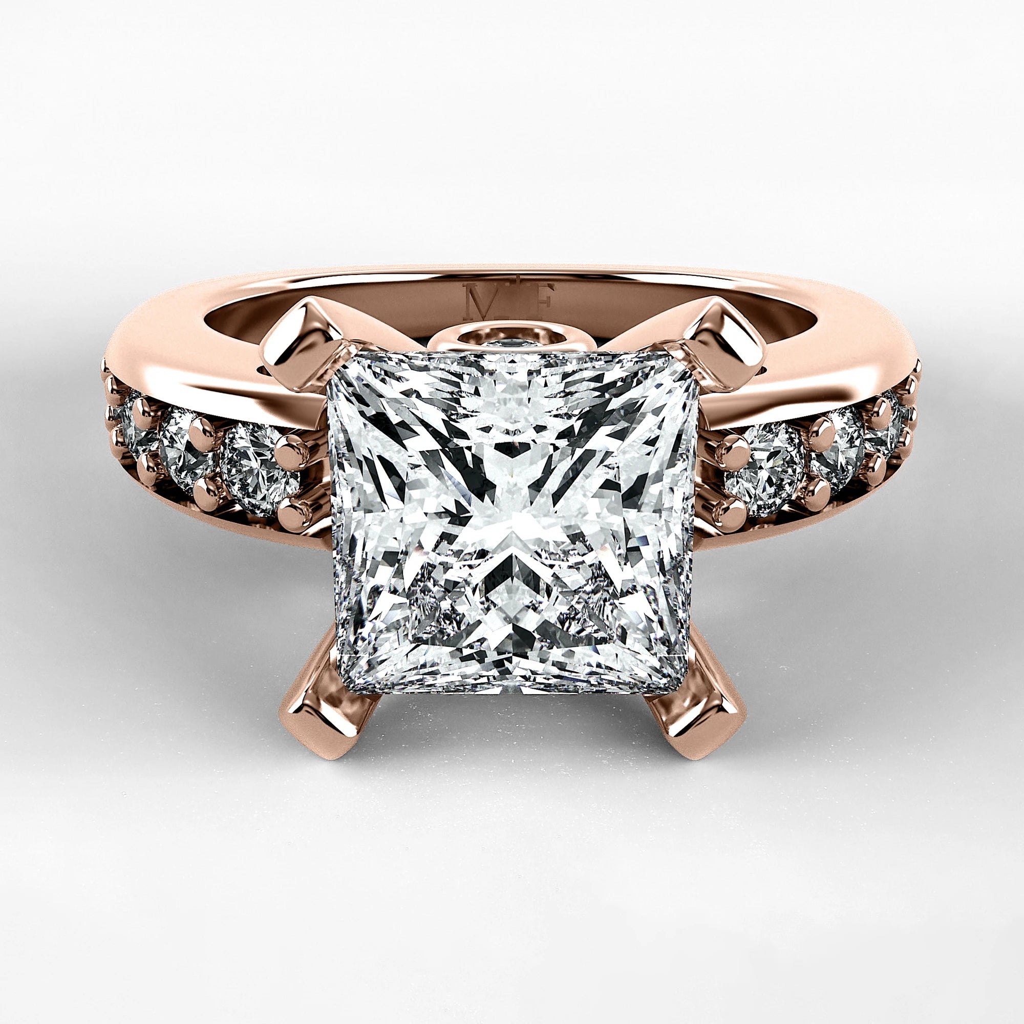 Anillo de Compromiso Riviere - Princess en oro rosa - vista 1