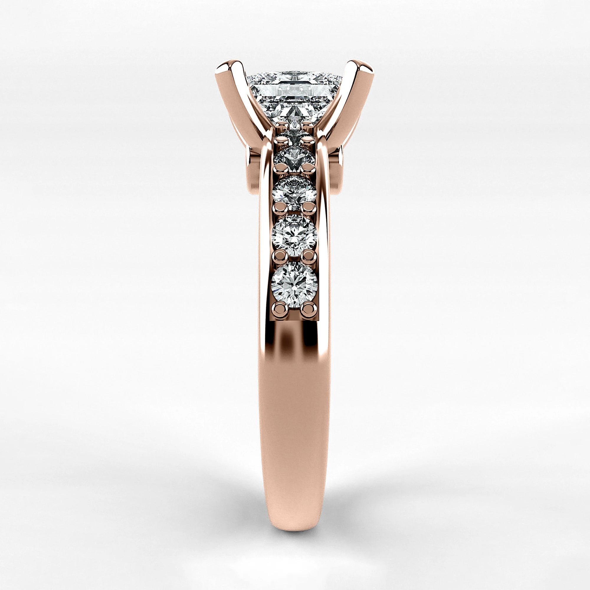 Anillo de Compromiso Riviere - Princess en oro rosa - vista 2