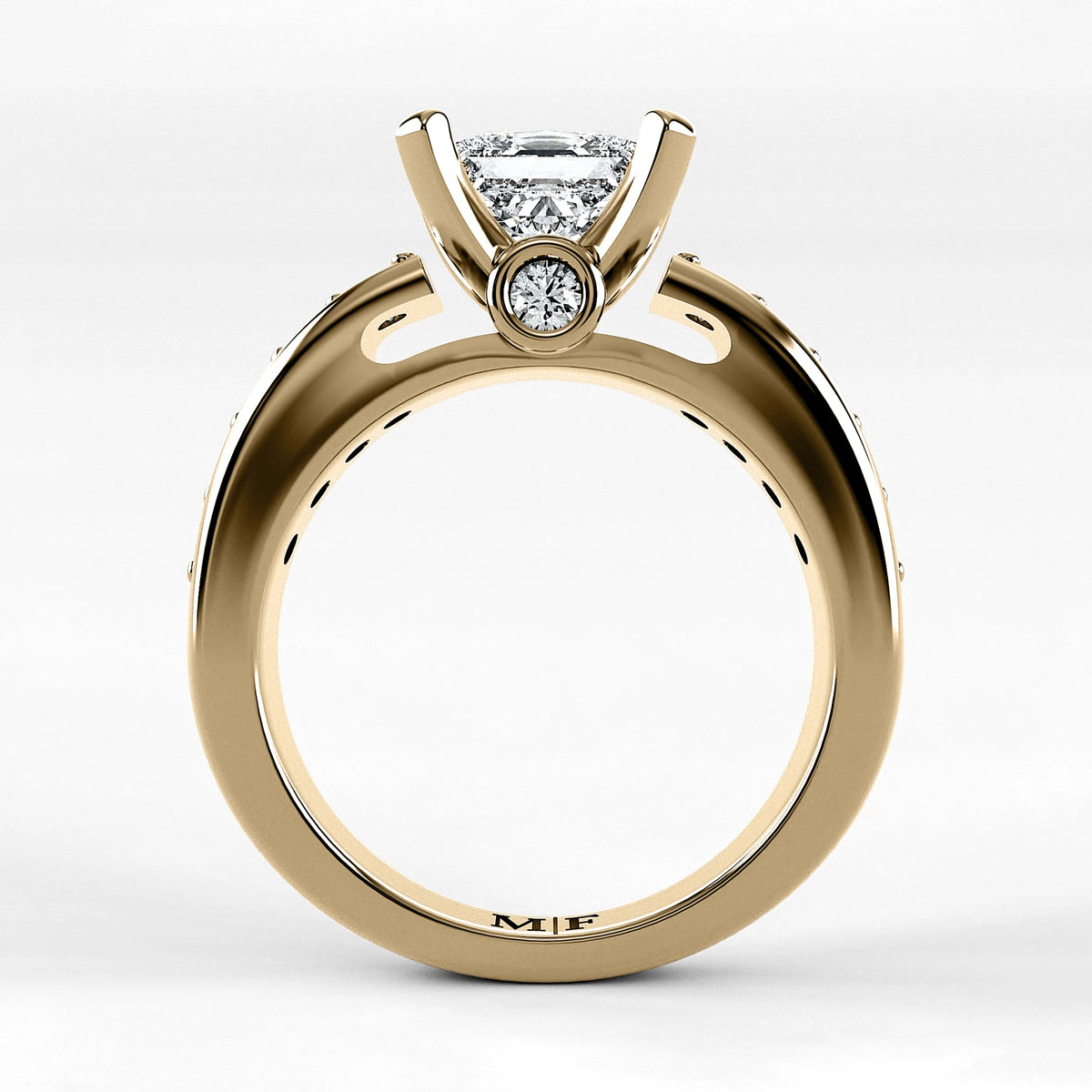Anillo de Compromiso Riviere - Princess en oro amarillo - vista 3