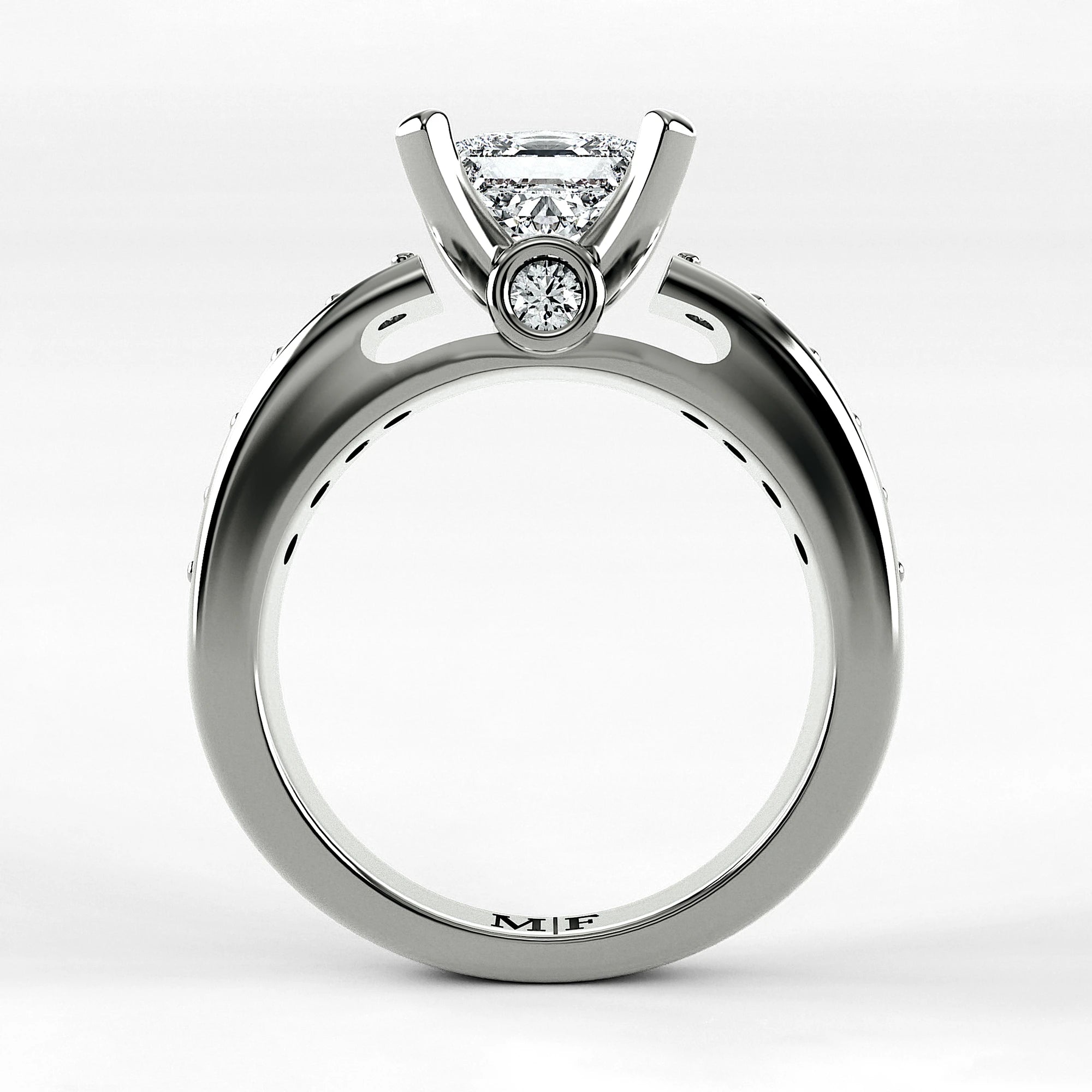 Anillo de Compromiso Riviere - Princess en oro blanco - vista 3