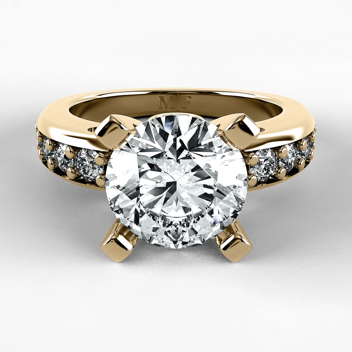 Anillo de Compromiso Riviere - Redondo en oro amarillo - vista 1