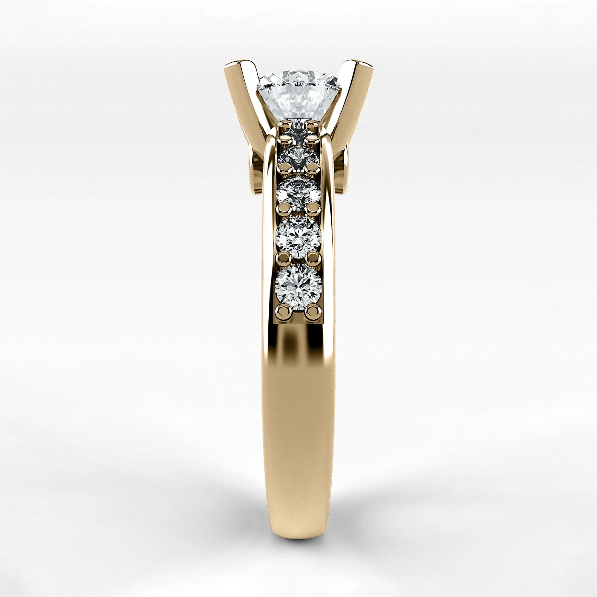 Anillo de Compromiso Riviere - Redondo en oro amarillo - vista 2
