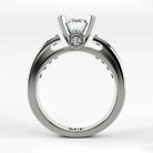 Anillo de Compromiso Riviere - Redondo en oro blanco - vista 3