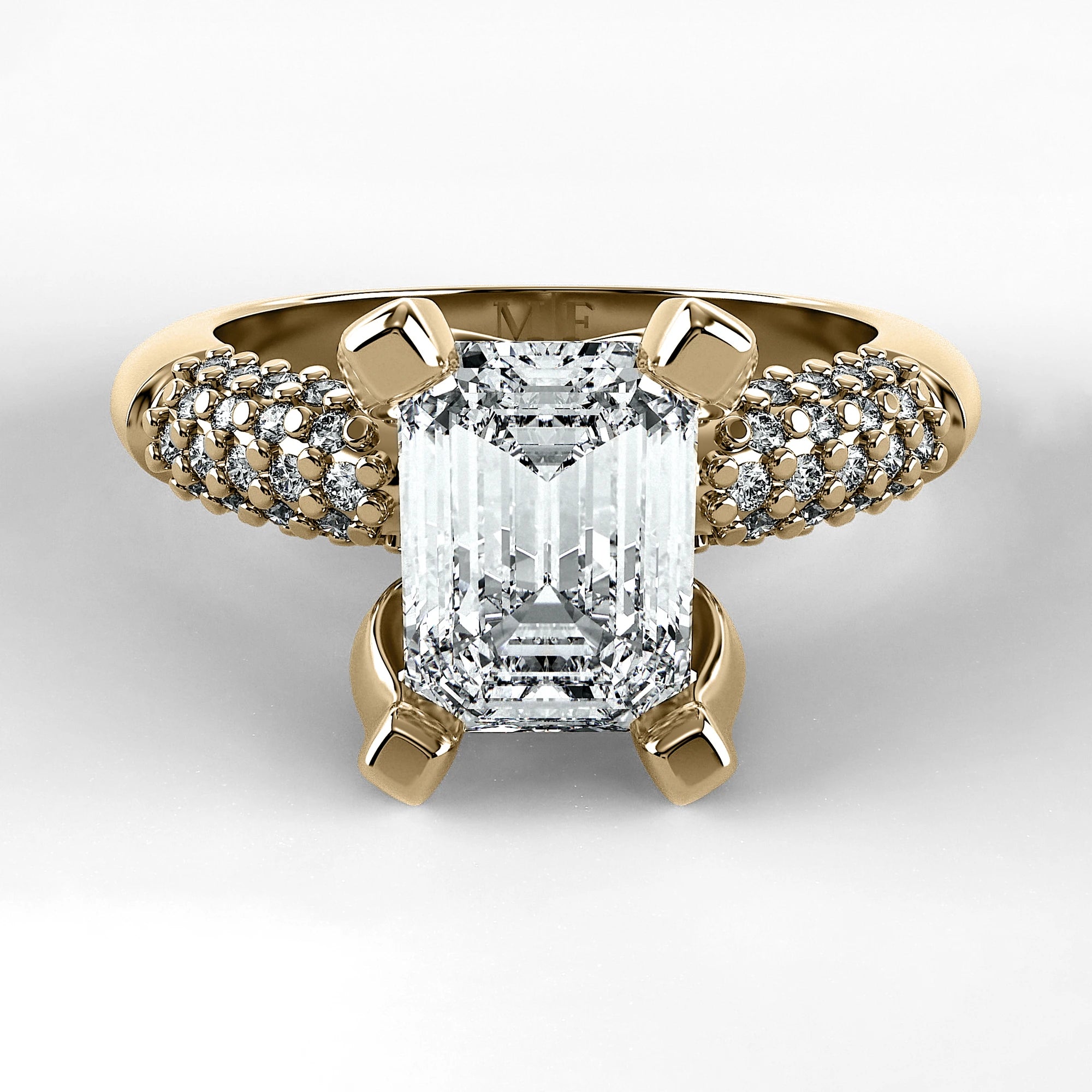 Anillo de Compromiso Lumière - Esmeralda en oro amarillo - vista 1