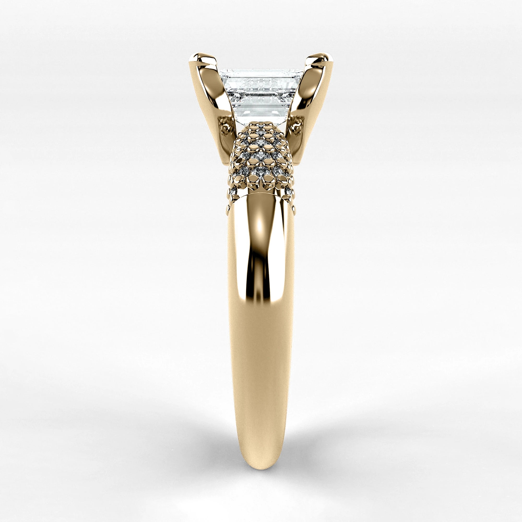 Anillo de Compromiso Lumière - Esmeralda en oro amarillo - vista 2
