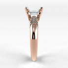 Anillo de Compromiso Lumière - Esmeralda en oro rosa - vista 2
