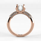 Anillo de Compromiso Lumière - Esmeralda en oro rosa - vista 3
